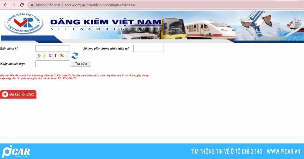Truy cập Đăng kiểm Việt Nam để tra biển số xe Bạc Liêu online